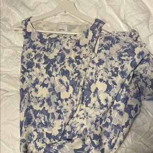 Reformation Blue and White Floral Dress